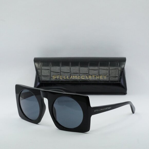 Stella McCartney SC40017I 01A Round Sunglasses - Black\Smoke - Picture 1 of 6